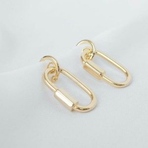 Brinco Mosquetão Banhado a Ouro